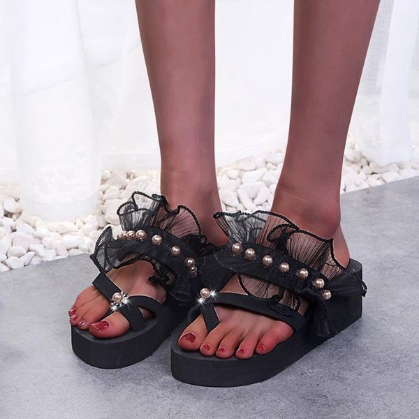 slippers women shoes summer flip flops beach sandals casual pearl lace slope travel flip-flops flat-bottom platform slipper, Black
slippers women shoes summer flip flops beach sandals casual pearl lace slope travel flip-flops flat-bottom platform slipper, Black