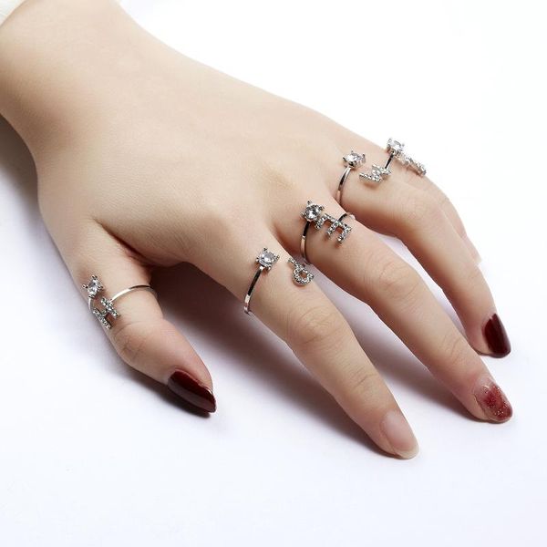 cluster rings a-z letter adjustable opening crystal for women initial name alphabet female creative gold color metal finger ring jewelry, Golden;silver
cluster rings a-z letter adjustable opening crystal for women initial name alphabet female creative gold color metal finger ring jewelry, Golden;silver