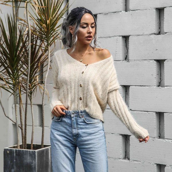 knitted fluffy short sweater cardigans women button fuzzy autumn winter casual khaki cardigans 210415, White;black
knitted fluffy short sweater cardigans women button fuzzy autumn winter casual khaki cardigans 210415, White;black