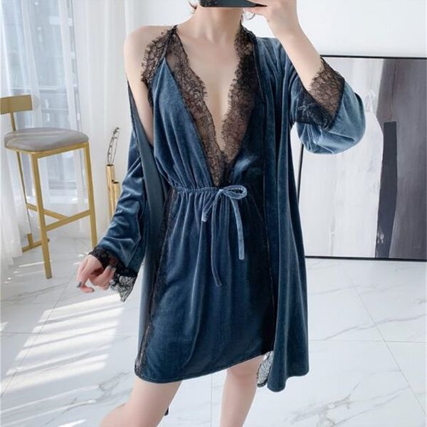pyjamas fdfklak slim lace and gold velvet bathrobe women long sleeve lounge wear robe warm autumn winter sleepwear female two piece set t3cb, Black;white
pyjamas fdfklak slim lace and gold velvet bathrobe women long sleeve lounge wear robe warm autumn winter sleepwear female two piece set t3cb, Black;white