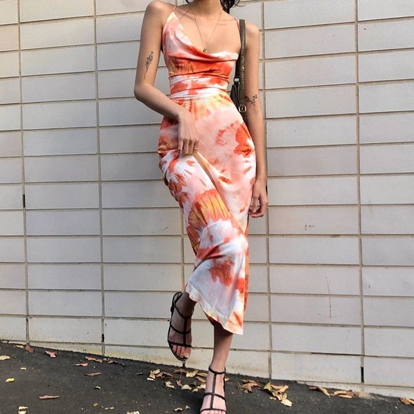 autumn tie dye print back cross bandage mid length suspender dress for women, Black;gray
autumn tie dye print back cross bandage mid length suspender dress for women, Black;gray