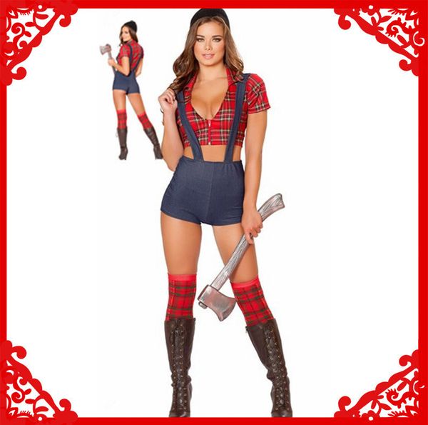 cosplay costumes halloween lumberjack role female students nightclub bar stage costume, Black
cosplay costumes halloween lumberjack role female students nightclub bar stage costume, Black