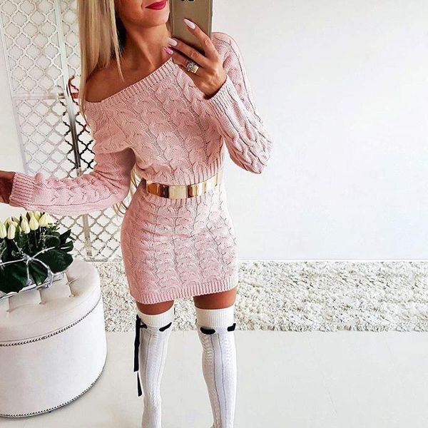 casual dresses autumn winter women fashion long sleeve off shoulder solid knit sweater mini dress warm short party slim for, Black;gray
casual dresses autumn winter women fashion long sleeve off shoulder solid knit sweater mini dress warm short party slim for, Black;gray