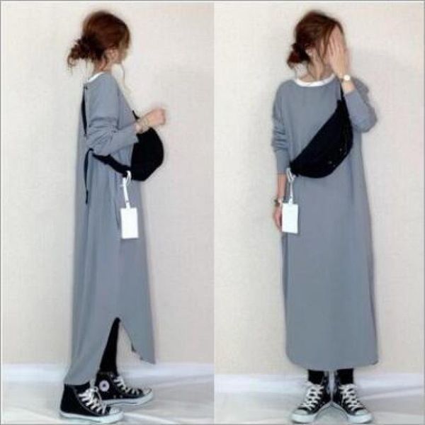 casual dresses 2021autumn japanese simple solid color dress loose big size fashion all-match women split bag hip, Black;gray
casual dresses 2021autumn japanese simple solid color dress loose big size fashion all-match women split bag hip, Black;gray