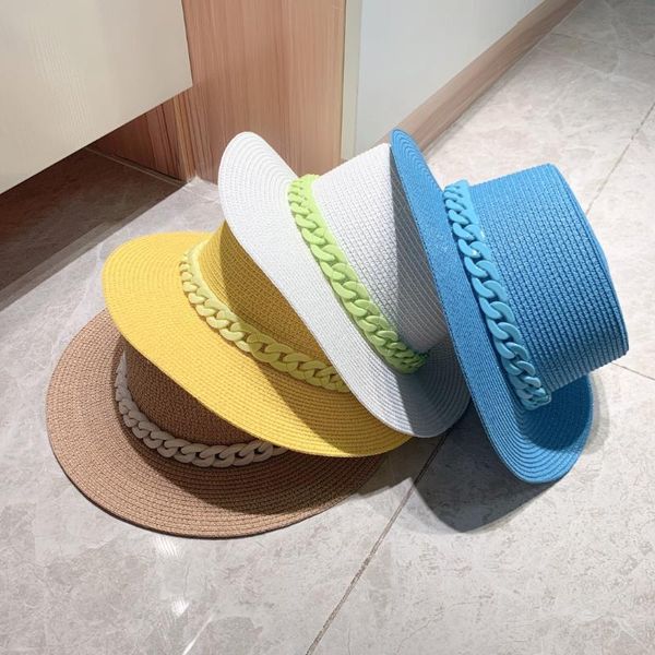 stingy brim hats fedoras summer hat fashion chain wide-brim for women banama handmade wheat straw lady 57 cm, Blue;gray
stingy brim hats fedoras summer hat fashion chain wide-brim for women banama handmade wheat straw lady 57 cm, Blue;gray