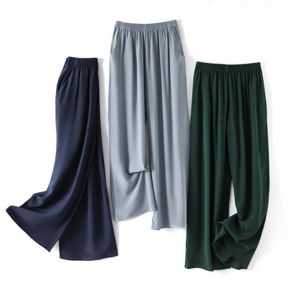 women's pants & capris 100% silk for women high waist wide leg pant black trousers korean fashion summer 2021 pantalones de mujer pph50, Black;white
women's pants & capris 100% silk for women high waist wide leg pant black trousers korean fashion summer 2021 pantalones de mujer pph50, Black;white
