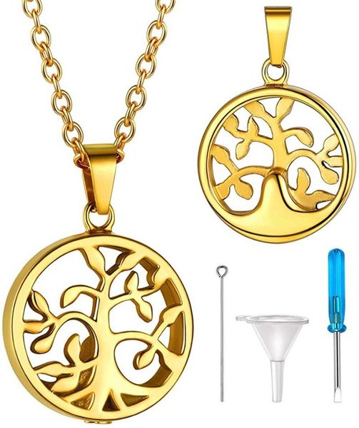 pendant necklaces goldchic jewelry tree of life cremation urn necklace stainless steel keepsake memorial with filling kit waterproof, Silver
pendant necklaces goldchic jewelry tree of life cremation urn necklace stainless steel keepsake memorial with filling kit waterproof, Silver