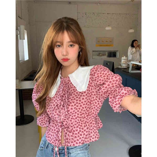 vintage lace up pink peter pan collar blouse women half sleeve sweet retro gentle love print slim waist blusas mujer ruffles 210429, White
vintage lace up pink peter pan collar blouse women half sleeve sweet retro gentle love print slim waist blusas mujer ruffles 210429, White
