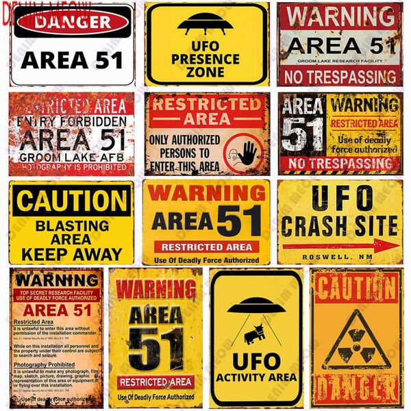 panneau d'avertissement vintage en métal et étain, zone d'activité ovni, plaque murale de danger, autocollants de peinture artisti
panneau d'avertissement vintage en métal et étain, zone d'activité ovni, plaque murale de danger, autocollants de peinture artisti