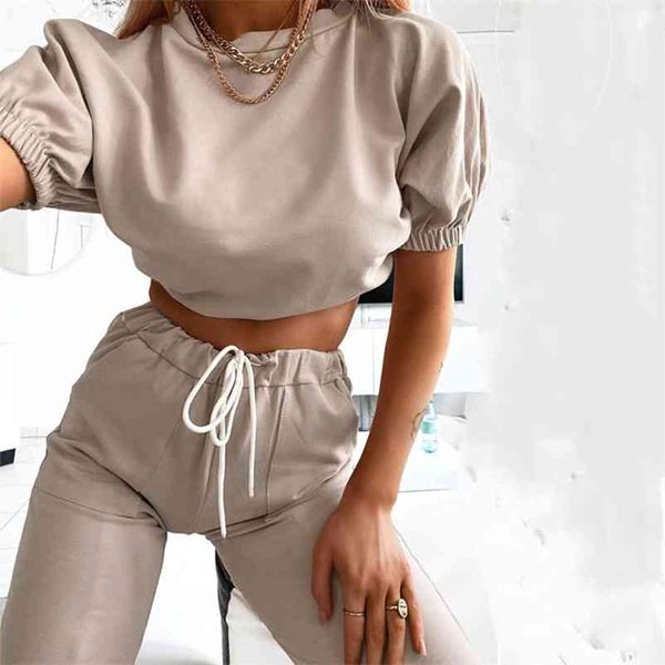 pockets casual home two piece spring summer solid color puff sleeve short 2-piece set sweat suits women suit set 210517, White
pockets casual home two piece spring summer solid color puff sleeve short 2-piece set sweat suits women suit set 210517, White
