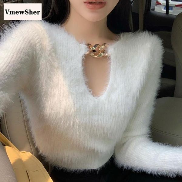 women's sweaters vmewsher white mohair thick chain v-neck sweater autumn winter fashion long sleeve casual solid short pullover jumper, White;black
women's sweaters vmewsher white mohair thick chain v-neck sweater autumn winter fashion long sleeve casual solid short pullover jumper, White;black
