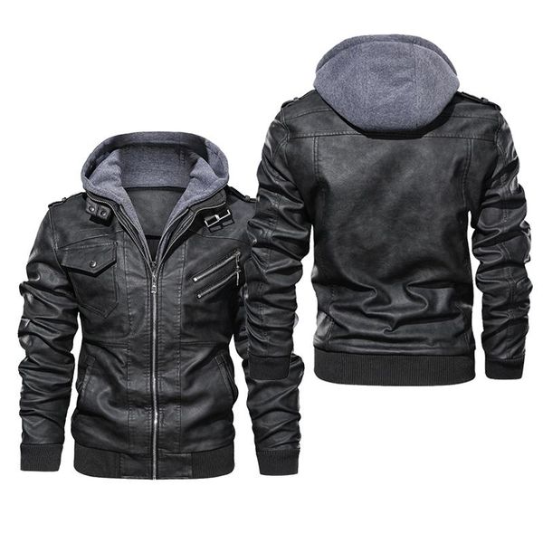 men's jackets autumn winter men loose casual zipper handmade pu cotton coat hooded leather jacket, Black;brown
men's jackets autumn winter men loose casual zipper handmade pu cotton coat hooded leather jacket, Black;brown