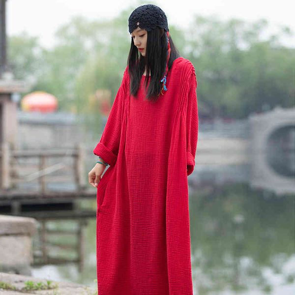 johnature women vintage cotton linen robes solid color loose dresses o-neck long sleeve spring plus size female dress 210521, Black;gray
johnature women vintage cotton linen robes solid color loose dresses o-neck long sleeve spring plus size female dress 210521, Black;gray
