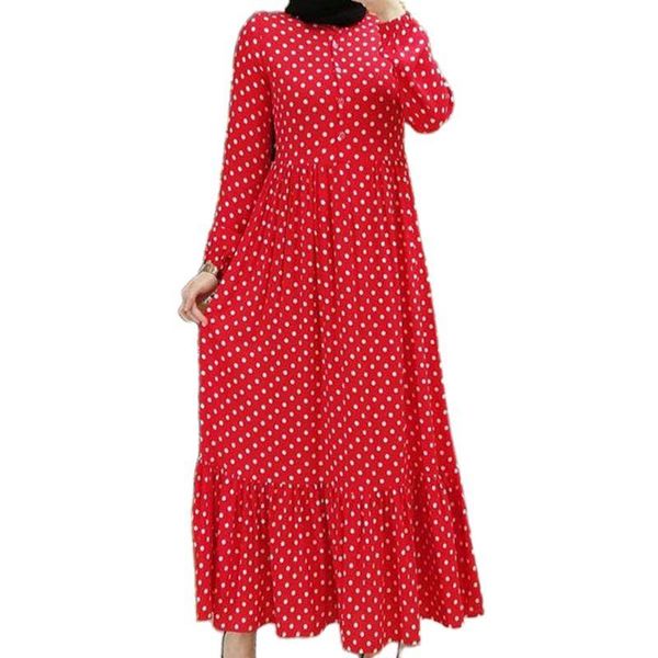 casual dresses 40gc women muslim lantern sleeve maxi swing dress polka dot buttons ruffles kaftan, Black;gray
casual dresses 40gc women muslim lantern sleeve maxi swing dress polka dot buttons ruffles kaftan, Black;gray