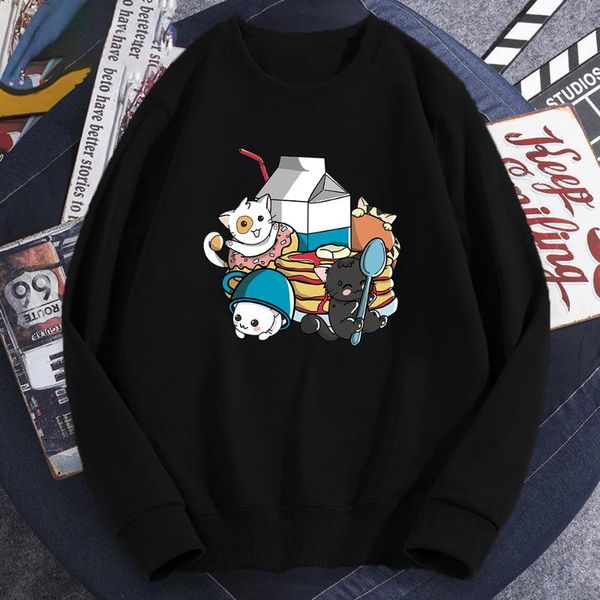 men's hoodies & sweatshirts kawaii cats print cartoon kitten breakfast hip hop casual men sweatshirt loose autumn cotton mens clothing, Black
men's hoodies & sweatshirts kawaii cats print cartoon kitten breakfast hip hop casual men sweatshirt loose autumn cotton mens clothing, Black
