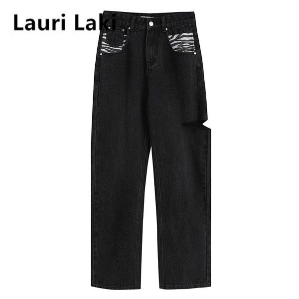 lauri laki boyfriend straight ripped jeans women plus size streetwear patchwork high waist black denim casual pants 2021 women's, Blue
lauri laki boyfriend straight ripped jeans women plus size streetwear patchwork high waist black denim casual pants 2021 women's, Blue