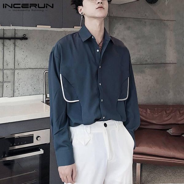 patchwork men shirt turn down collar long sleeve fashion casual blouse streetwear button korean style camisas incerun s-5xl men's shirt, White;black
patchwork men shirt turn down collar long sleeve fashion casual blouse streetwear button korean style camisas incerun s-5xl men's shirt, White;black