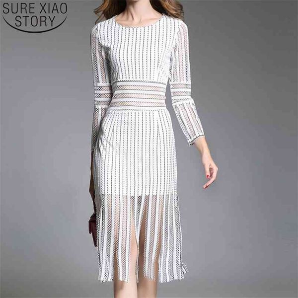 european and american fashion hollow out dress tassel lace es striped long sleeve spring bottoming 12841 210506, Black;gray
european and american fashion hollow out dress tassel lace es striped long sleeve spring bottoming 12841 210506, Black;gray