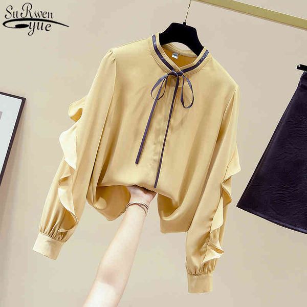 elegant ruffled bow collar ladies long sleeve chiffon blouse autumn fashion women feminine blusas 11164 210427, White
elegant ruffled bow collar ladies long sleeve chiffon blouse autumn fashion women feminine blusas 11164 210427, White