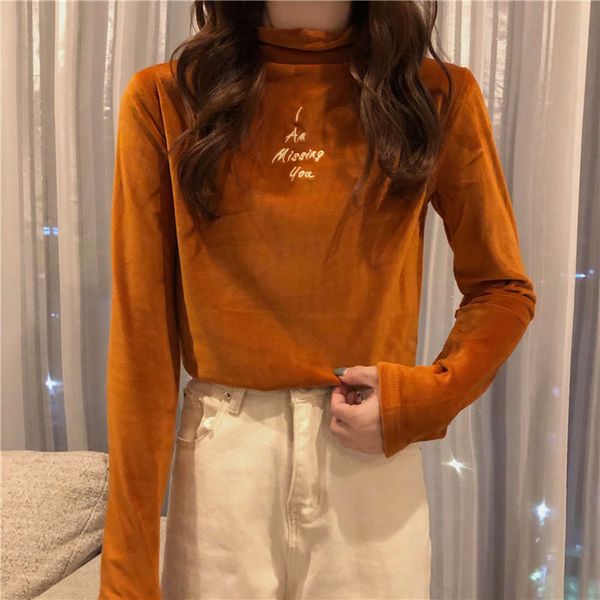 sweaters hoodies women's half high collar bottomed shirt in autumn winter with korean version of ins fashionable gold velvet is slim an, White;black
sweaters hoodies women's half high collar bottomed shirt in autumn winter with korean version of ins fashionable gold velvet is slim an, White;black