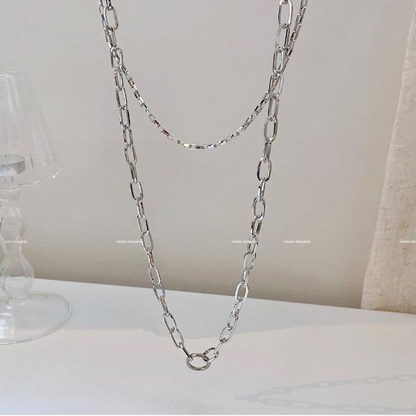 pendant necklaces korean version of the necklace 2021 fashion all-match temperament net red simple double-layer titanium steel chain, Silver
pendant necklaces korean version of the necklace 2021 fashion all-match temperament net red simple double-layer titanium steel chain, Silver