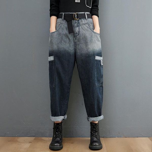women's jeans superaen 2021 autumn vintage plus size gradient casual ankle-length harem pants women, Blue
women's jeans superaen 2021 autumn vintage plus size gradient casual ankle-length harem pants women, Blue