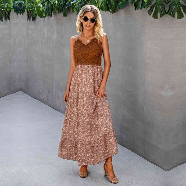 summer lace patchwork spaghetti strap women 2021 new casual sleeveless slim print long dress ladies pleated, Black;gray
summer lace patchwork spaghetti strap women 2021 new casual sleeveless slim print long dress ladies pleated, Black;gray