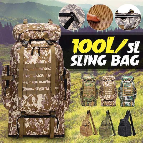 backpack upgraded 100l large military molle camping bag rucksack tactical men hiking climbing travel outdoor sport bags
backpack upgraded 100l large military molle camping bag rucksack tactical men hiking climbing travel outdoor sport bags