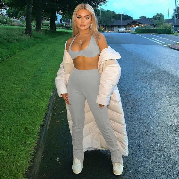 women's two piece pants the spring summer 2021 tube 2 pieces set sports leisure urban trousers suit women tracksuit streetwear, White
women's two piece pants the spring summer 2021 tube 2 pieces set sports leisure urban trousers suit women tracksuit streetwear, White