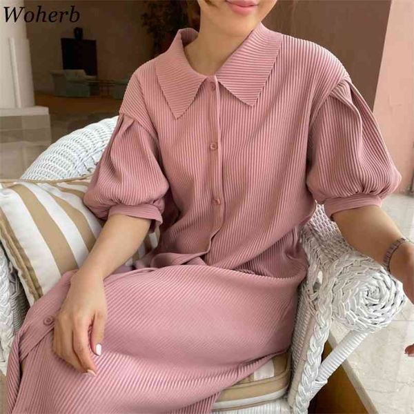 woman dresses solid vintage short puff sleeve summer dress loose robe elegant pleated fashion vestidos de mujer 210519, Black;gray
woman dresses solid vintage short puff sleeve summer dress loose robe elegant pleated fashion vestidos de mujer 210519, Black;gray