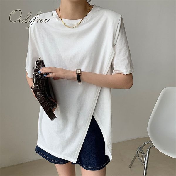 summer streetwear women white t-shirt short sleeve asymmetrical tshirt fashion female t shirt 210513
summer streetwear women white t-shirt short sleeve asymmetrical tshirt fashion female t shirt 210513