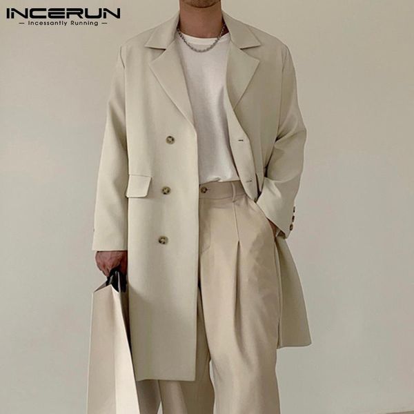 men's trench coats fashion men lapel double breasted long sleeve solid color streetwear 2021 loose casual windbreaker incerun, Tan;black
men's trench coats fashion men lapel double breasted long sleeve solid color streetwear 2021 loose casual windbreaker incerun, Tan;black