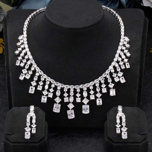 earrings & necklace bride talk 2 pcs sets trendy fashion women wedding jewelry set cubic zirconia party gift, Silver
earrings & necklace bride talk 2 pcs sets trendy fashion women wedding jewelry set cubic zirconia party gift, Silver