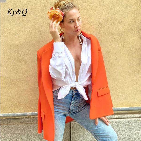 women's suits & blazers trendy female 2021 fashion runway brand chic orange blazer coat long sleeve women clothing streetwear suit jack, White;black
women's suits & blazers trendy female 2021 fashion runway brand chic orange blazer coat long sleeve women clothing streetwear suit jack, White;black