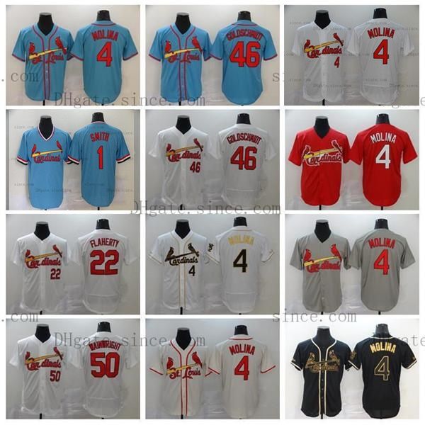 #4 yadier molina baseball jersey 46 paul goldschmidt 1 ozzie smith 50 adam wainwright red white grey blue men women youth s-5xl, Blue;black
#4 yadier molina baseball jersey 46 paul goldschmidt 1 ozzie smith 50 adam wainwright red white grey blue men women youth s-5xl, Blue;black