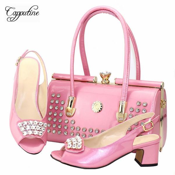 dress shoes capputine european style elegant rhinestone and bags set african woman high heels for wedding party, Black
dress shoes capputine european style elegant rhinestone and bags set african woman high heels for wedding party, Black