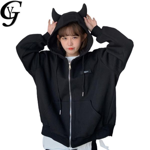 women's hoodies & sweatshirts 2021 fall zipper hoodie women harajuku sweatshirt long sleeve cat ear hooded pullover with pocket, Black
women's hoodies & sweatshirts 2021 fall zipper hoodie women harajuku sweatshirt long sleeve cat ear hooded pullover with pocket, Black