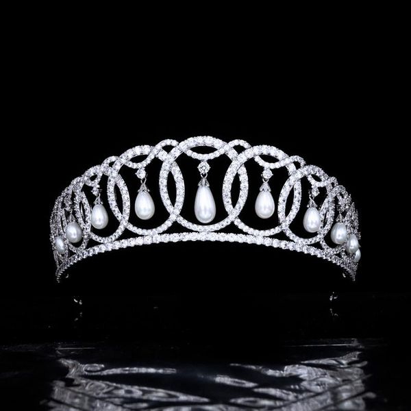 hair clips & barrettes luxury pearl zircon bride wedding crown and tiaras elegant 3a cz bridal hairband for women party jewelry hq0320, Golden;silver
hair clips & barrettes luxury pearl zircon bride wedding crown and tiaras elegant 3a cz bridal hairband for women party jewelry hq0320, Golden;silver