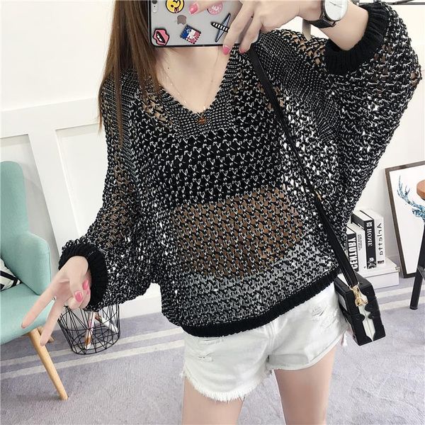 oversized loose korean style women sweater hollow o neck long sleeve jumper ladies pullover plus size casual female knit, White;black
oversized loose korean style women sweater hollow o neck long sleeve jumper ladies pullover plus size casual female knit, White;black