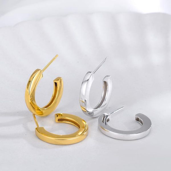 hoop & huggie real 925 sterling silver earrings for women c round circle polished simple minimalist earings fashion jewelry 2021, Golden;silver
hoop & huggie real 925 sterling silver earrings for women c round circle polished simple minimalist earings fashion jewelry 2021, Golden;silver