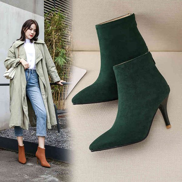 dress shoes spring autumn stiletto thin high heels pointed toe faux suede zipper style ankle womens boots bota feminina 9gjv, Black
dress shoes spring autumn stiletto thin high heels pointed toe faux suede zipper style ankle womens boots bota feminina 9gjv, Black