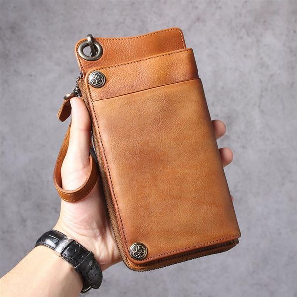 simple retro genuine leather long wallet multifunctional first layer cowhide card bag integrated daily casual clutch wallets, Red;black
simple retro genuine leather long wallet multifunctional first layer cowhide card bag integrated daily casual clutch wallets, Red;black