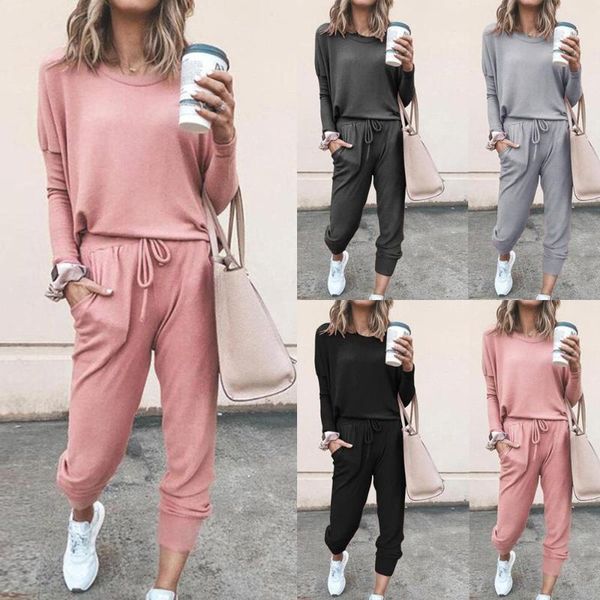 fashion 2pcs casual women solid color o neck long sleeve shirt drawstring pants bandage tracksuit two piece set s dress, White
fashion 2pcs casual women solid color o neck long sleeve shirt drawstring pants bandage tracksuit two piece set s dress, White