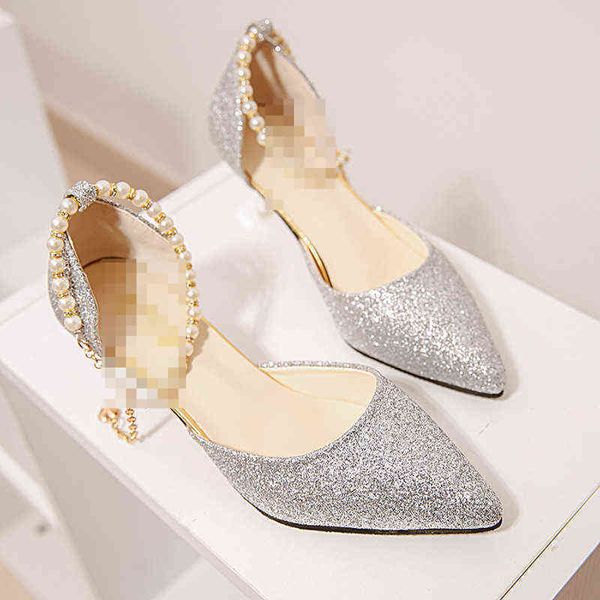 summer women's sandals pointed high heels women's, Black