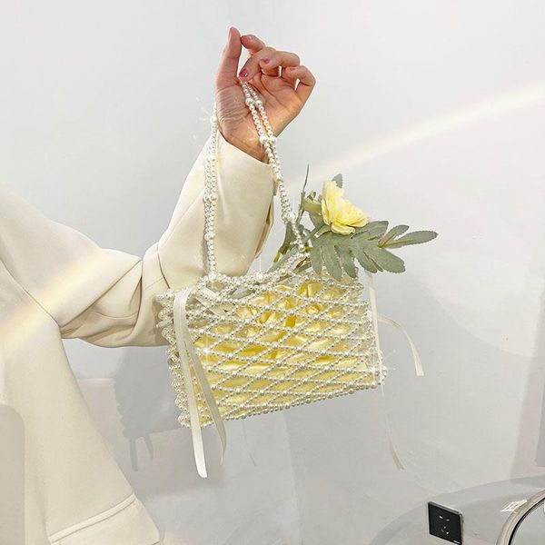 evening bags women elegant pearl beads weaving single shoulder square small bag with inner drawstring
evening bags women elegant pearl beads weaving single shoulder square small bag with inner drawstring