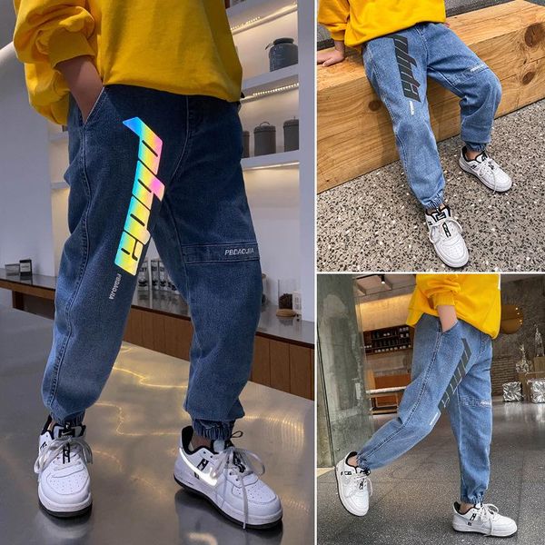 jeans 2021spring and autumn boy stretch waist trousers fashion reflective letter printing boys casual pants loose sweatpants, Blue
jeans 2021spring and autumn boy stretch waist trousers fashion reflective letter printing boys casual pants loose sweatpants, Blue