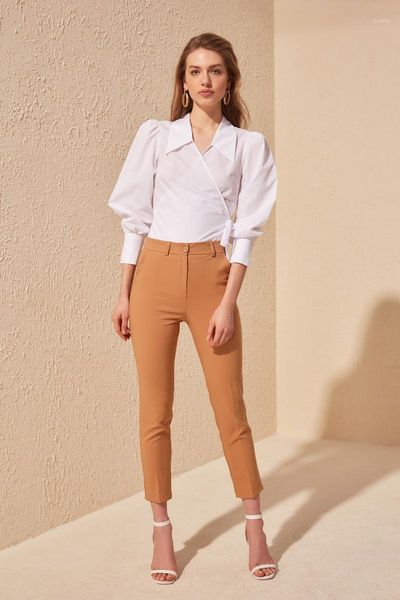 women's pants & capris trendyol basic twoss19st0038, Black;white 
women's pants & capris trendyol basic twoss19st0038, Black;white