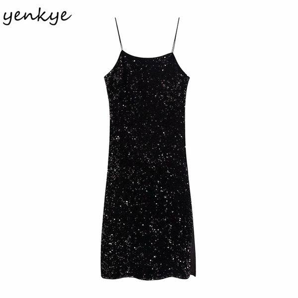 romantic women sling fashion sequin dress female backless sleeveless side slits pencil midi christmas party dresses 210514, Black;gray
romantic women sling fashion sequin dress female backless sleeveless side slits pencil midi christmas party dresses 210514, Black;gray