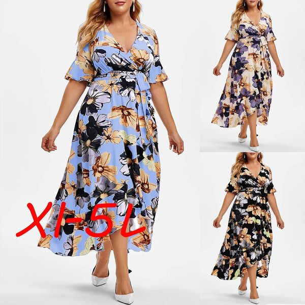 plus size irregular fashion womens dresses v neck bandage floral printing ladies short sleeve large maxi vestido, Black;gray
plus size irregular fashion womens dresses v neck bandage floral printing ladies short sleeve large maxi vestido, Black;gray