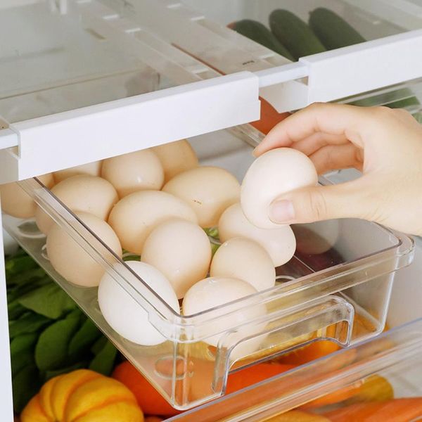 refrigerator drawer storage box transparent plastic foldable container rangement cuisine organizador de cocina bottles & jars
refrigerator drawer storage box transparent plastic foldable container rangement cuisine organizador de cocina bottles & jars